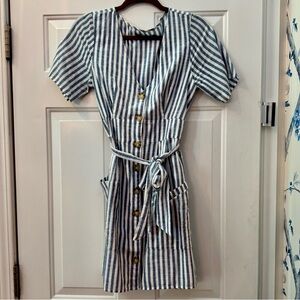 Abercrombie & Fitch Blue and White Striped Dress